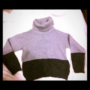 Grey color block turtle neck sweater. Size Large